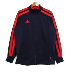 アディダス ジャージ トラックジャケット クライマライト スポーツウエア アウター レディース Mサイズ ネイビー×オレンジ adidas 【中古】