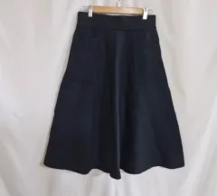 ニット Aライン スカート ブラック