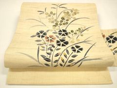 出品23時最終！アンティーク帯 夏帯 刺繍 大正ロマン 名古屋帯 和装 紋