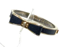 ケイトスペード　Kate spade　リボンモチーフ　バングル　開閉式　ブラック×ゴールドカラー　送料無料