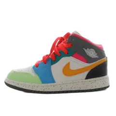 ナイキ NIKE エア ジョーダン 1 MID SE スニーカー シューズ ハイカット 23.0cm マルチカラー ピンク 青 ブルー 赤 レッド 黒 ブラック FN1190-100 /AN15