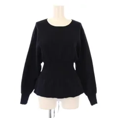 デプレ DES PRES トゥモローランド ニット 長袖 クルーネック ストレッチ ペプラム ストレッチ ウール混 S 紺 ネイビー /BB