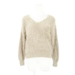 バンヤードストーム BARNYARDSTORM ニット セーター シャギー フラッフィー Vネック 長袖 F グレージュ /AH11