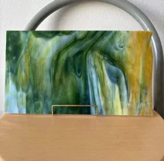 ステンドグラス　ガラス板　材料　端材　グラデーション　グリーン