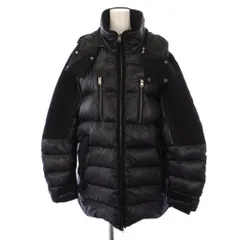 エトロ ETRO ダウンジャケット ジップアップ フード 総柄 ナイロン 3XL 黒 /BMのサムネイル