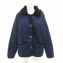 ジャーナルスタンダード JOURNAL STANDARD キルティング中綿ジャケット フード付 衿コーデュロイ 切替 紺 ネイビー /GV ■GY39