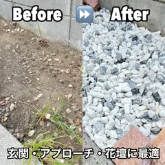 化粧砂利 砕石 グレーミックス 約9kg 約15-25mm 庭 玄関 砂利 敷石 防草 明るいグレー 白 灰色のサムネイル