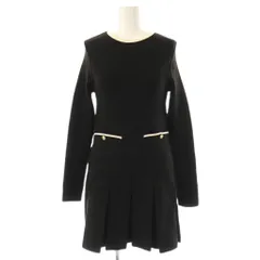 ザラ ZARA ニットワンピースミニ 長袖 XS ブラック /HK ■OS ■SH