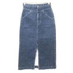 B&Y ユナイテッドアローズ BEAUTY&YOUTH ビューティー&ユース デニム スカート ロング スリット S 紺 ネイビー ■YHS2