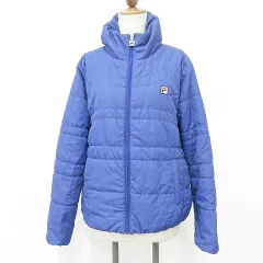 フィラ FILA 中綿ジャケット ジップアップ ロゴ 青 ブルー L