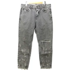 ベルシュカ Bershka SLIM FIT スキニー デニム ストレッチ ジッパーフライ ダメージ加工 色落ち加工 グレー 31 約S