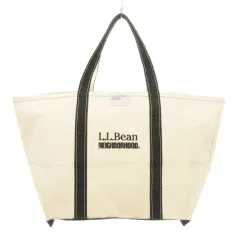 ネイバーフッド NEIGHBORHOOD × エルエルビーン L.L.BEAN 美品 キャンバス トートバッグ ロゴ USA製 アイボリーのサムネイル