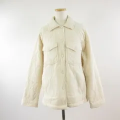 ザラ ZARA 中綿ジャケット ブルゾン 長袖 キルティング アイボリー S *T95