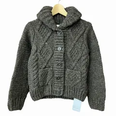 レイビームス Ray Beams ペルー ケーブル ニット カーディガン ショールカラー 茶 ブラウン Free 