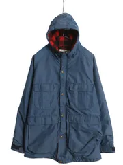 【お得なクーポン配布中!】 80s エルエルビーン ナイロン マウンテンパーカー ジャケット メンズ M 程 ヴィンテージ ウール チェック ライナー付き ブルゾン ネイビー