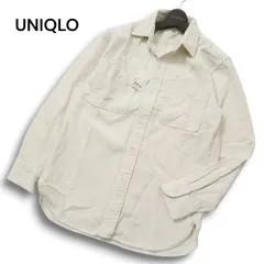 未使用品★ UNIQLO ユニクロ 秋冬 長袖 コーデュロイ ワーク シャツ Sz.S　メンズ オフホワイト