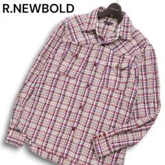 R.NEWBOLD ポールスミス 通年 ロゴ刺繍★ 長袖 ウエスタン チェック シャツ Sz.L　メンズ