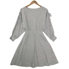 AG by aquagirl アクアガール 秋冬★ 肩レースアップ 長袖 パフスリーブ ワンピース Sz.M レディース 灰 グレー