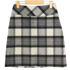 aquagirl アクアガール 秋冬 イタリア製生地 emmeci★ ウール チェック ミニ タイト スカート Sz.36 レディース