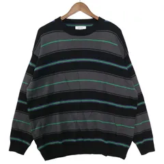 MONO-MART モノマート 秋冬 マルチボーダー★ オーバーサイズ クルーネック ニット セーター Sz.M メンズ
