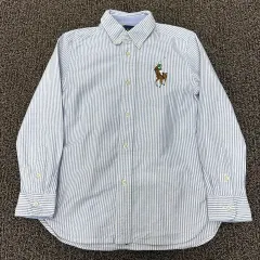 ポロラルフローレン キッズ ストライプ シャツ ブルー 7サイズ 130サイズ