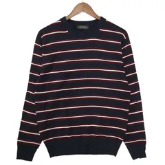 nano universe ナノユニバース 秋冬 ボーダー★ クルーネック ニット セーター Sz.M メンズ