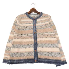 SM2 サマンサモスモス 秋冬 ニット★ アルパカ モヘア ボーダー カーディガン 羽織り Sz.F レディース