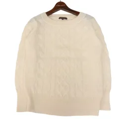 Reflect リフレクト 秋冬 ウール モヘヤ混★ ケーブル編み セーター ニット Sz.9 レディース 白