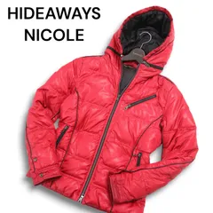 HIDEAWAYS NICOLE ハイダウェイ ニコル 秋冬 フード着脱可★ ドット柄  ダウン ジャケット ブルゾン Sz.46 メンズ