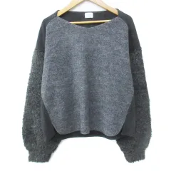 アーバンリサーチ ドアーズ URBAN RESEARCH DOORS ニット セーター 長袖 切替 F 杢グレー 黒 ブラック /FF33