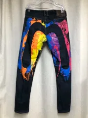 新品 未使用 EVISU エヴィス ジーンズ 40×35 no1 金耳 XXL EVISU エヴィス 2001 No1 SPECIAL 戒 ペイント 金耳 デニム パンツ