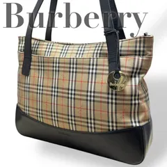 ☆★BURBERRY　バーバリー★トートバッグ　肩掛け　ノバチェック　シャドーホース　A4サイズ収納可　チャーム　キャンバス　レザー★　♯2035