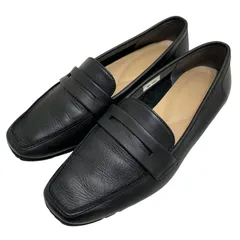 【美品】ヴィタノーヴァ (23.5) ローファー フラット スクエアトゥ パンプス ステッチ 本革 レザー 希少デザイン