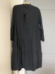 COS ブラック 夏 ONE PIECE シャツワンピース スタンドカラー