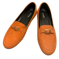 【美品】ペダラ (22.5) パンプス スリッポン コンフォートシューズ フラット ローファー ヌバック 希少カラー