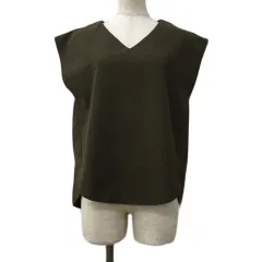 ロペピクニック ROPE Picnic カットソー プルオーバー Vネック 無地 ノースリーブ 38 緑 茶 グリーン ブラウン