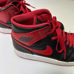 No.297 美品ナイキエアージョーダン1 赤黒 MID ジョーダン1ブレッド27.5NIKE
