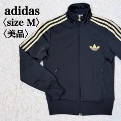 美品アディダストラックジャケットMメンズ黒ゴールド3本ライントレフォイルロゴジャージ定番デザインスポーツカジュアル古着ストリート系秋冬春ブラック上品シンプルアウタージップアップ快適高級感オールシーズンJ4236【フォロワー様10％クーポン】