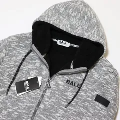 ★ボール BALL 新品 メンズ イタリア発人気ブランド 暖かい 裏ボア パーカー ジャケット 灰 Lサイズ[64130-10-L] 一 二 弐★QWER★