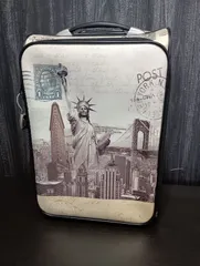 【K-1758】スーツケース 自由の女神 ニューヨーク マンハッタン 2輪 鍵付き