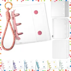 【人気商品】A8サイズ シールバインダー 女の子 はがせる バインダー シール帳 台紙 シール帳 かわいい シール収納 編み込みキーホルダー付き リフィル×20枚 透明 チャック付きボケット×2枚 下敷き×2枚 (エンジ A8)