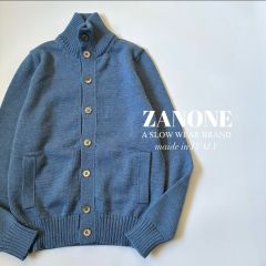 名作 ZANONE ウール100% CHIOTO 48 ネイビー カーディガン - メルカリ
