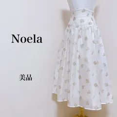 【美品】 Noela ノエラ スカート ロング フレア 花柄 アイボリー レディース 古着 匿名配送 送料無料 【16-537】