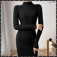 ニットワンピース 長袖 タイトワンピース  