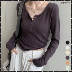 カップ付きリブニットトップス暖かインナー  