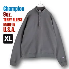 チャンピオン★USA製★ 9オンス テリーフリース★ハーフスナップスウェットシャツ★オックスフォードグレー★Champion★メンズXL   #2511N061