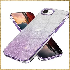 ☆彡送料無料でお届け☆彡Color:紫 Wousunly ケースと互換性がありますiPhone 16e ケースきらきら いスマホケース iPhone 16eキラキラカバー かわいい2in1 耐衝撃 TPU 携帯iPhone 16e カバー薄型 軽量スマ 全面保