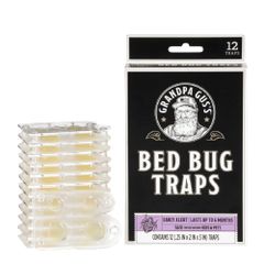 Grandpa Gus Bed Bug Glue Traps for Home & Travel - Early Detection, Lasts Up to 6 Months, Small, Discreet, Patented Crush-Proof Design (12-Pack)