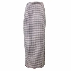 ココディール COCO DEAL ギンガムチェックスカート 71217182 ロング タイト 2 M相当 ボルドー ホワイト X