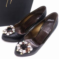 Giuseppe Zanotti pumps, genuine leather shoes, Italian made, black, women's size 35, black, GIUSEPPE ZANOTTI [Used]
